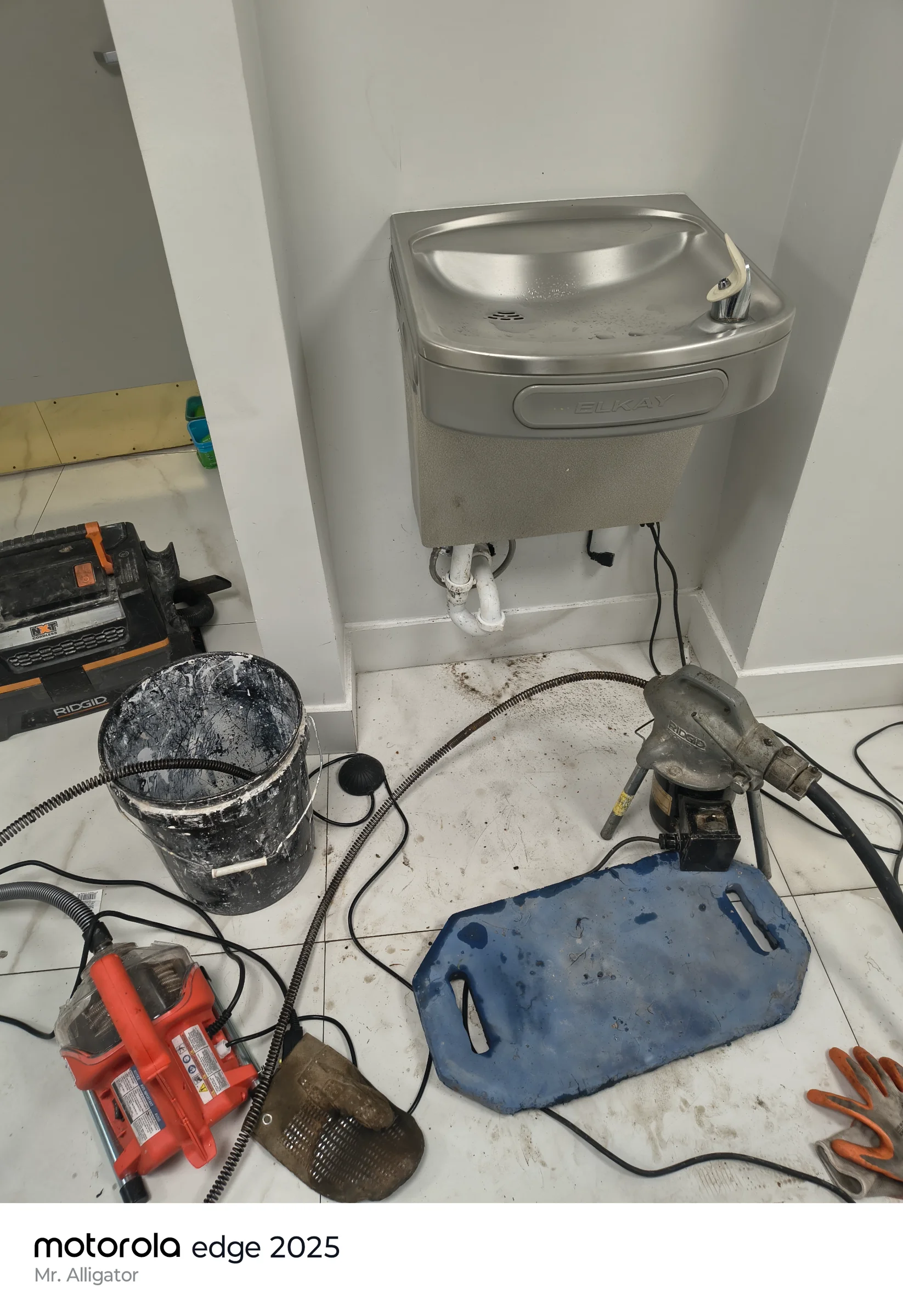 Drinking fountain and urinal backup